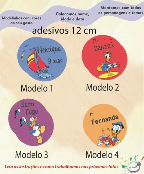 Adesivo 12 Cm-pato Donald