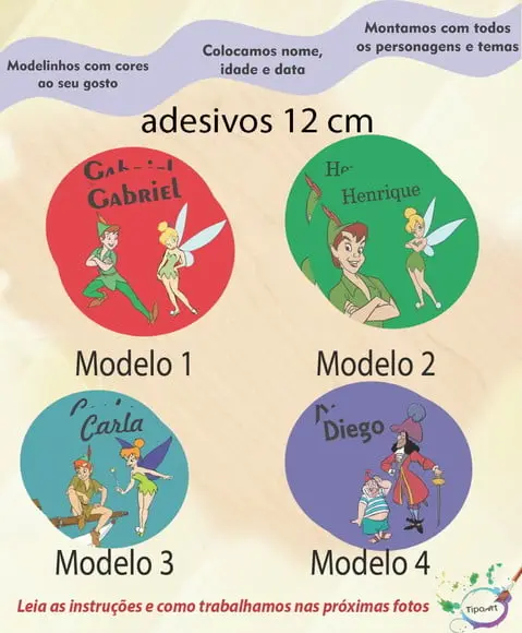 Adesivo 12 Cm-peter Pan