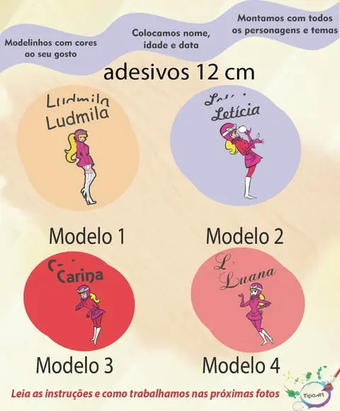 Adesivo 12 Cm-penelope Charmosa