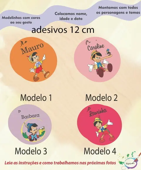 Adesivo 12 Cm-pinoquio