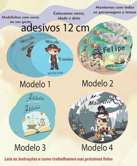 Adesivo 12 Cm-pirata