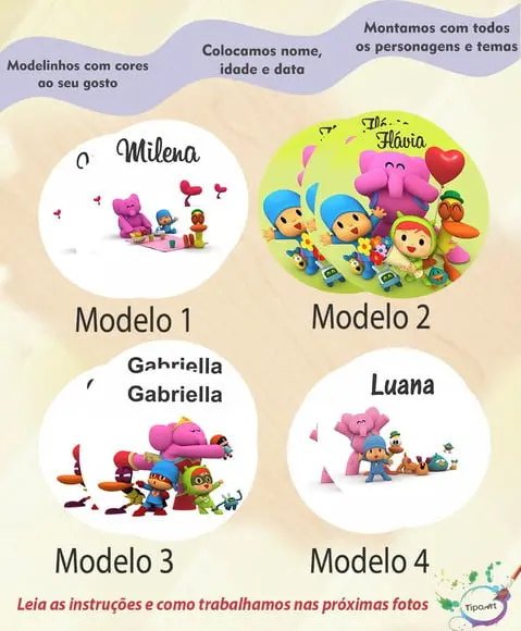 Adesivo 12 Cm-pocoyo