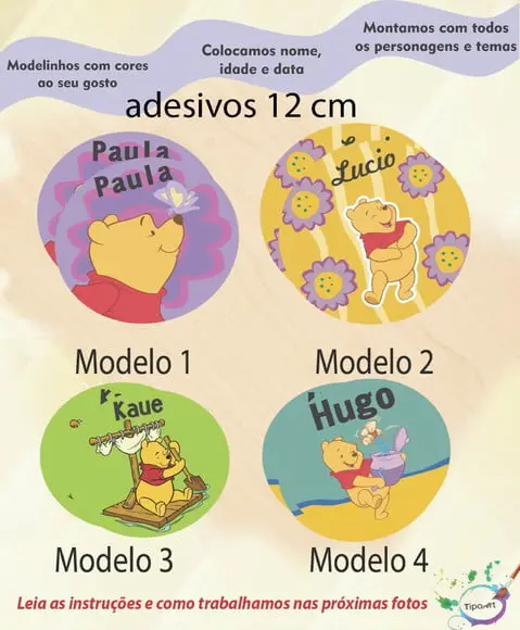 Adesivo 12 Cm-pooh