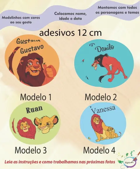 Adesivo 12 Cm-rei Leão