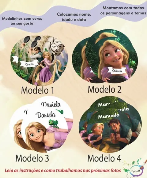 Adesivo 12 Cm-rapunzel