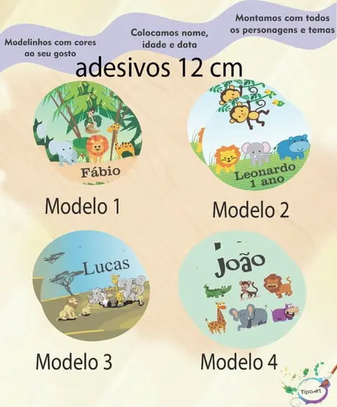 Adesivo 12 Cm-safari
