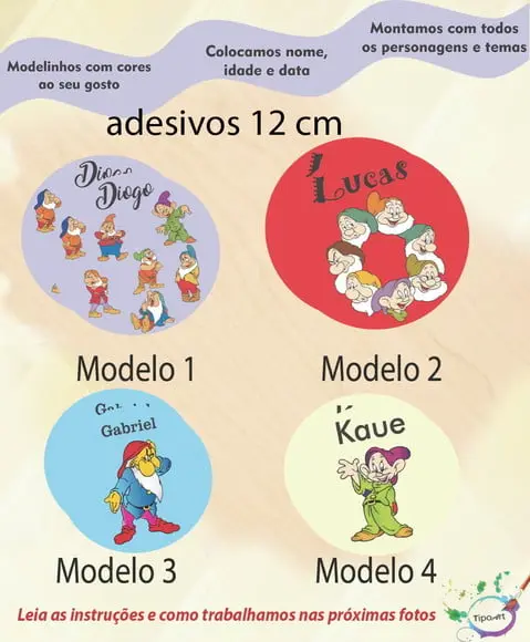 Adesivo 12 Cm-sete Anões