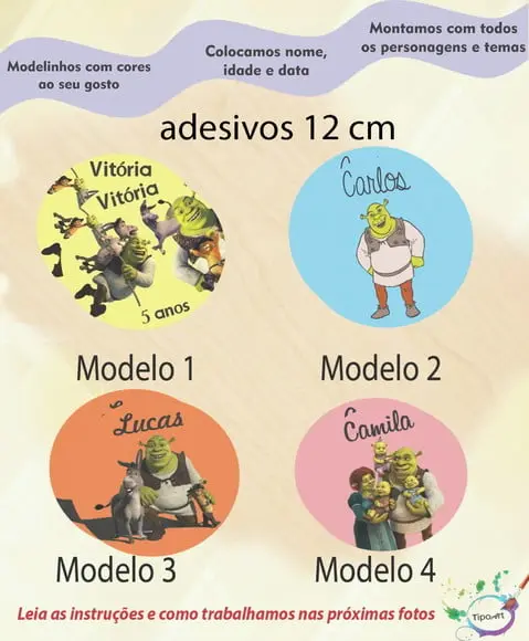 Adesivo 12 Cm-shrek