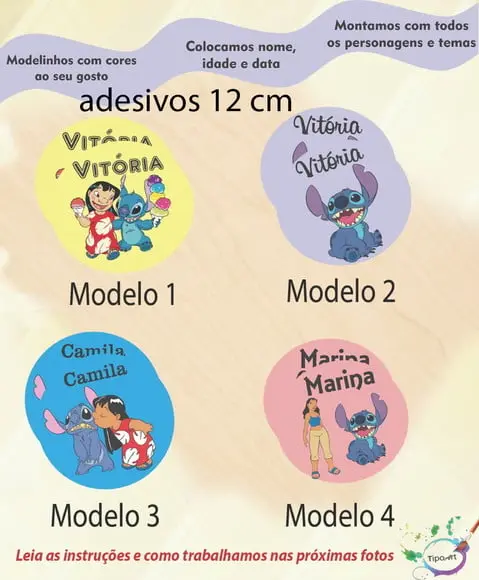 Adesivo 12 Cm-stitch e Lilo