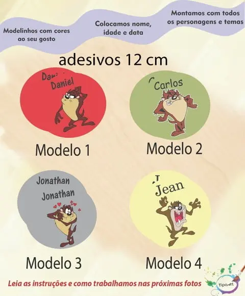 Adesivo 12 Cm-taz Mania