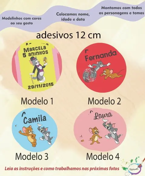 Adesivo 12 Cm-tom e Jerry