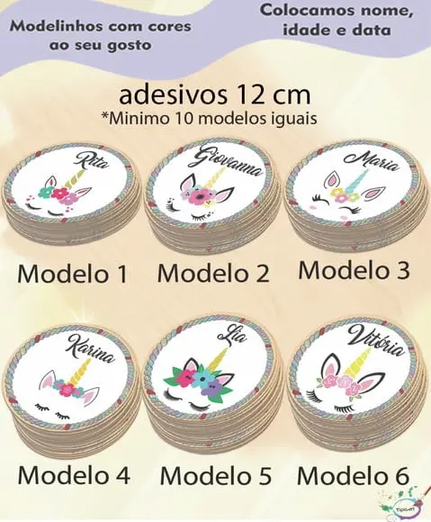 Adesivo 12 Cm-unicórnio