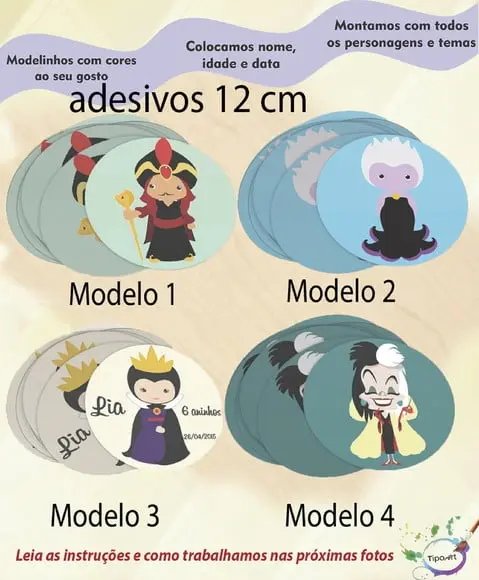 Adesivo 12 Cm-vilões