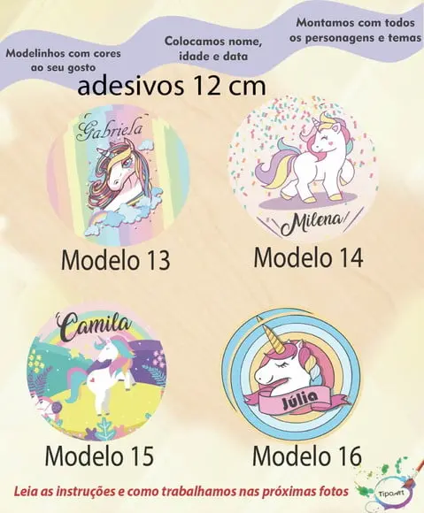 Adesivo 12 Cm-unicórnio