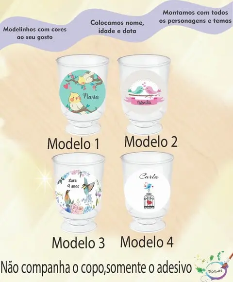 Adesivo 3,5 Cm- Passarinhos