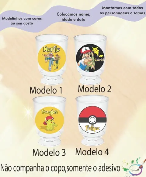 Adesivo 3,5 Cm- Pokemon