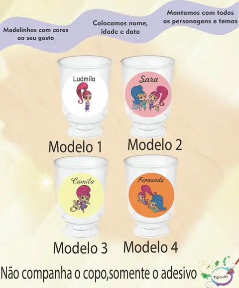 Adesivo 3,5 Cm- Shimmer Shine