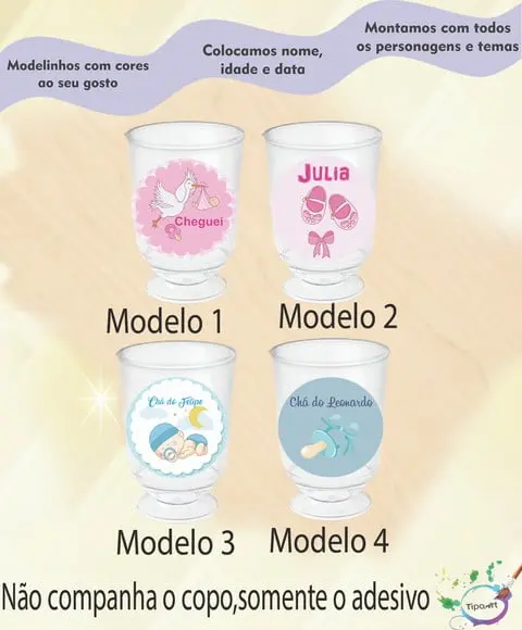 Adesivo 3,5 Cm-chá de Bebê