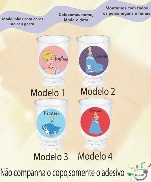 Adesivo 3,5 Cm-cinderela