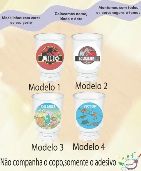 Adesivo 3,5 Cm-dinossauros