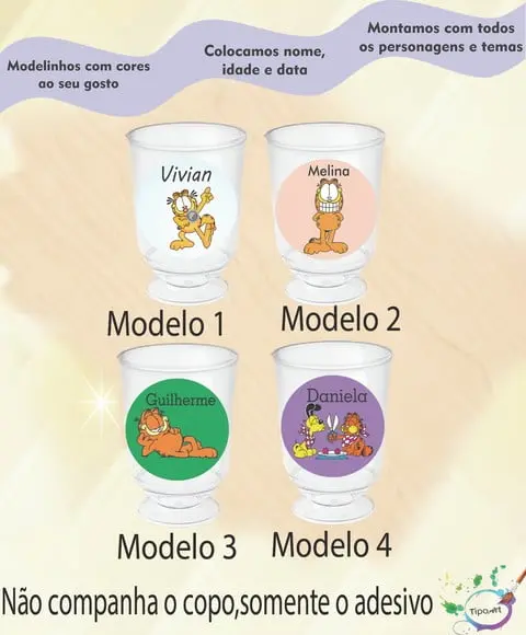 Adesivo 3,5 Cm-garfield