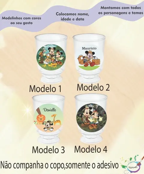 Adesivo 3,5 Cm-mickey Safari