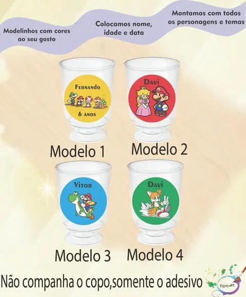 Adesivo 3,5 Cm-mario Bros