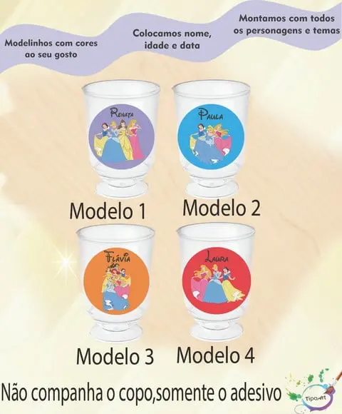 Adesivo 3,5 Cm-princesas
