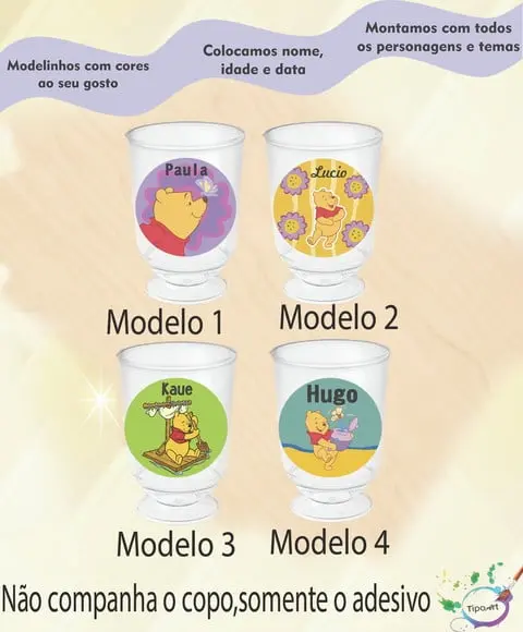 Adesivo 3,5 Cm-pooh