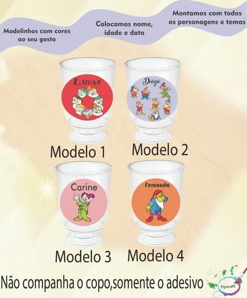 Adesivo 3,5 Cm-sete Anões