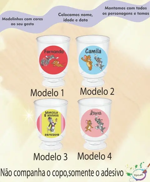Adesivo 3,5 Cm-tom e Jerry