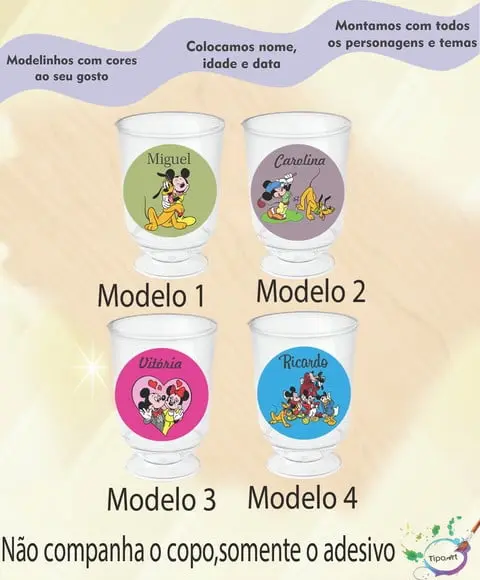 Adesivo 3,5 Cm-turma do Mickey