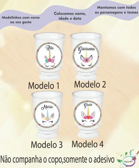 Adesivo 3,5 Cm-unicórnio