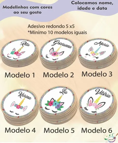 Adesivo 5 cm - Unicórnio