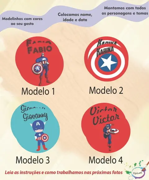 Adesivo 5 cm -capitão America