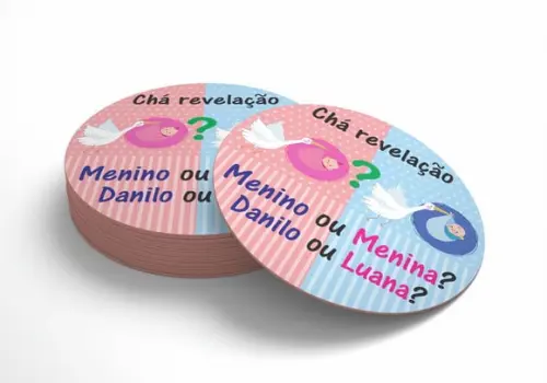 Adesivo 5 Cm- Chá Revelação