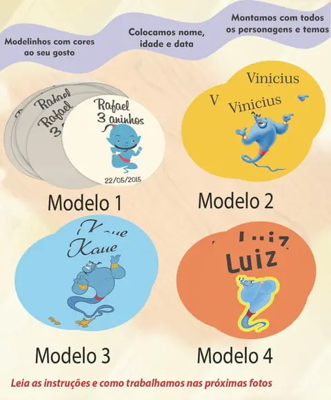 Adesivo 5 Cm- Genio da Lampada