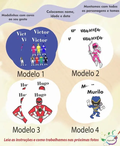 Adesivo 5 Cm- Pawer Ranger