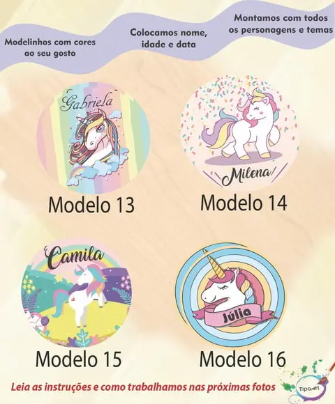 Adesivo 5 Cm- Unicórnio
