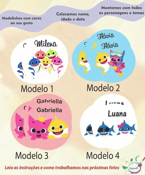 Adesivo 5 Cm-baby Shark
