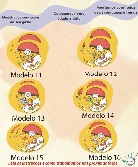 Adesivo 5 Cm- Pokemon