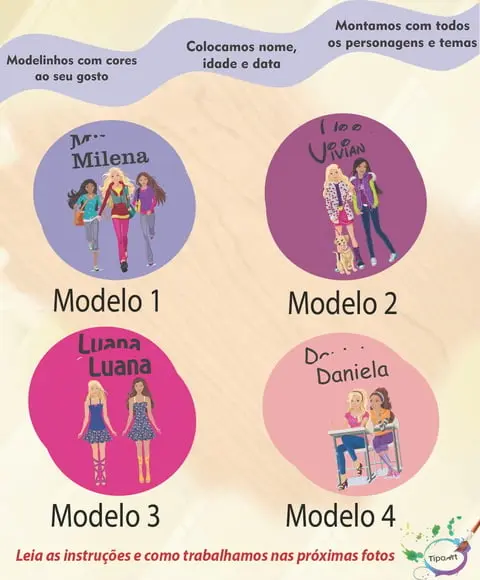 Adesivo 5 Cm-barbie