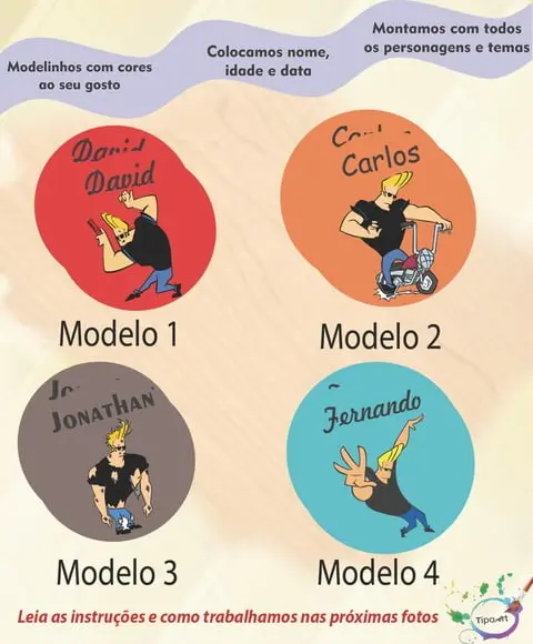 Adesivo 5 Cm-johnny Bravo