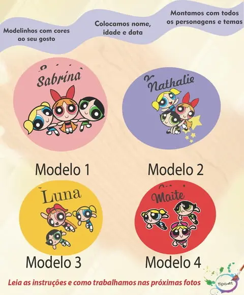 Adesivo 5 Cm-menina Super Poderosas
