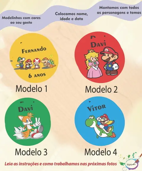 Adesivo 5 Cm-mario Bros