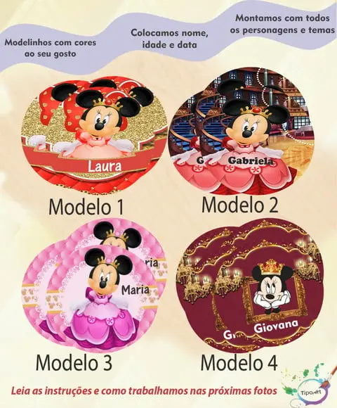Adesivo 5 Cm-minnie Realeza