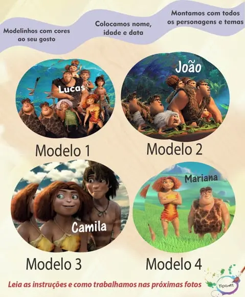 Adesivo 5 Cm-os Croods