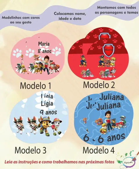 Adesivo 5 Cm-patrulha Canina