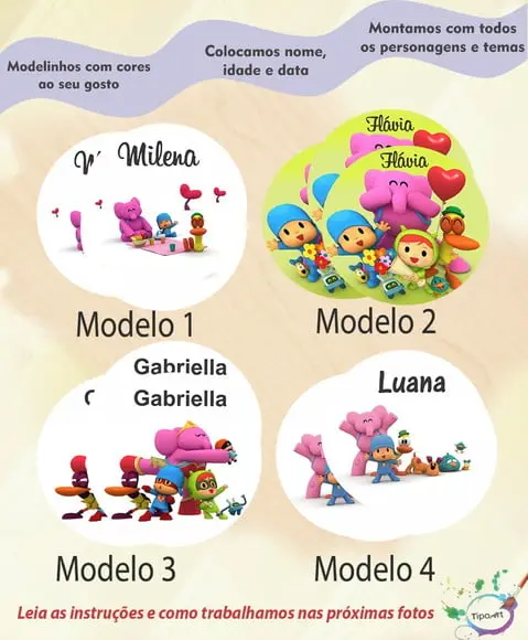 Adesivo 5 Cm-pocoyo