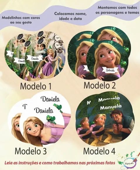 Adesivo 5 Cm-rapunzel